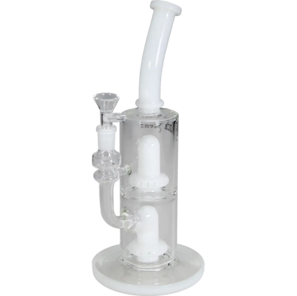 Black Leaf Percolator Bong white