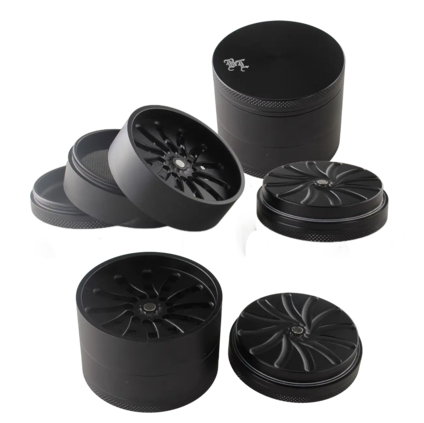 Black Leaf Masher Aluminium Grinder 4-tlg. schwarz