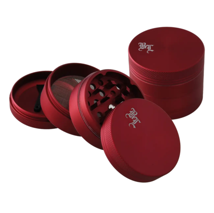 Black Leaf Aluminium Grinder 4-part satin matt
