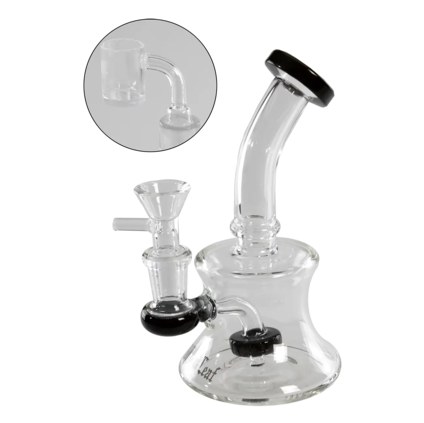 Black Leaf Bubbler de cristal perco BHO y Hierba