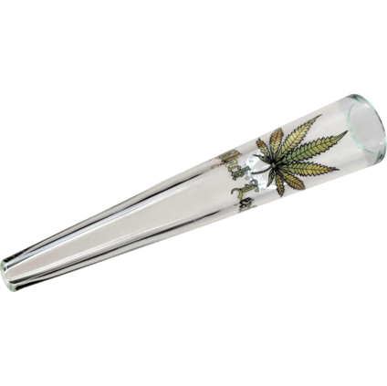Black Leaf Glass Chillum clear