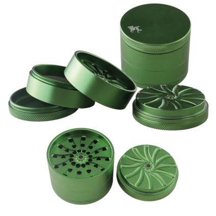 Black Leaf MASHER Aluminium Grinder 4-part green