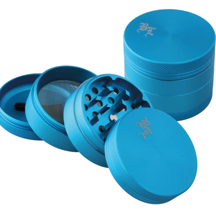 Black Leaf Aluminium Grinder 4-part satin matt