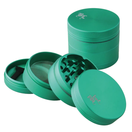 Black Leaf Aluminium Grinder 4-part satin matt