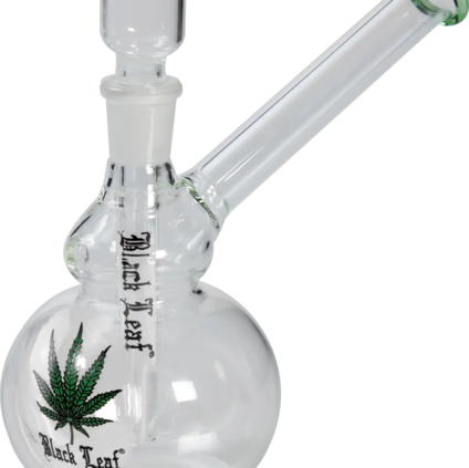 Black Leaf Glass Bong