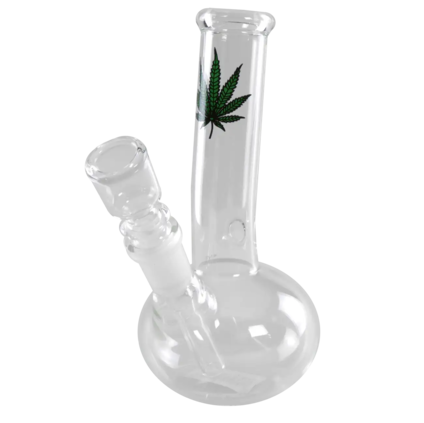 Black Leaf Glass Bong