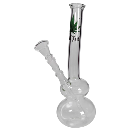 Black Leaf Glass Bong