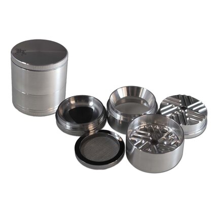 Black Leaf SQUISHY Grinder TOOTHLESS 4-part silver