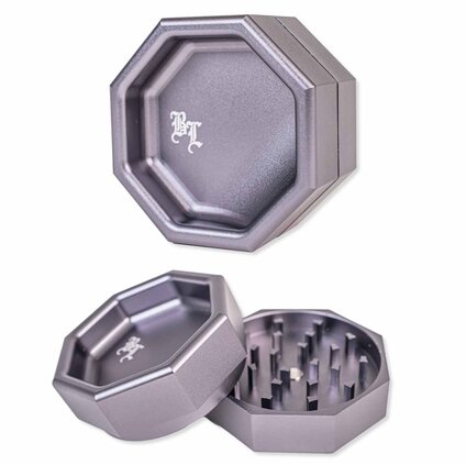 Black Leaf OCTAGON Aluminum Grinder  2-part titan grey