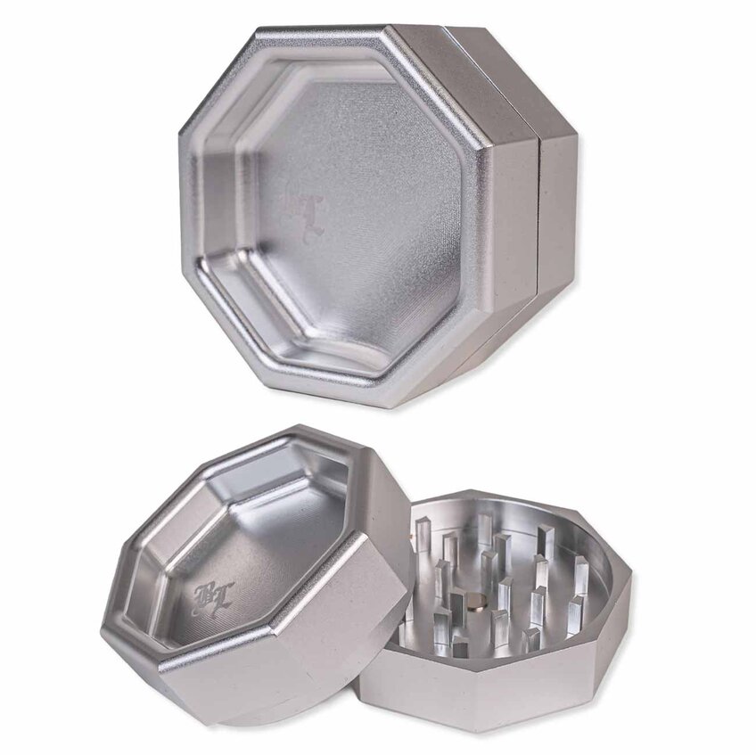 Black Leaf OCTAGON Grinder 2-part silver