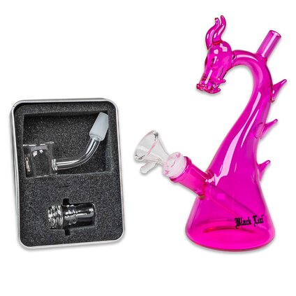 Black Leaf Mini Oil Hemp Bong DRAGON pink