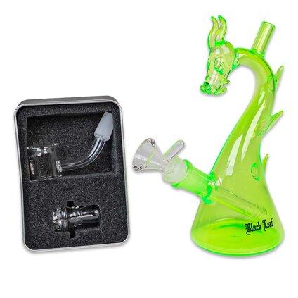 Black Leaf Mini Oil Hemp Bong DRAGON green