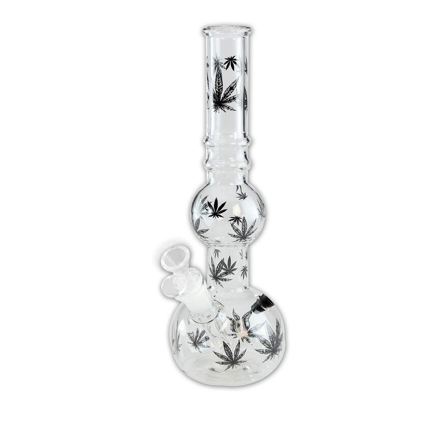 Glass Bong Hemp Leaves black