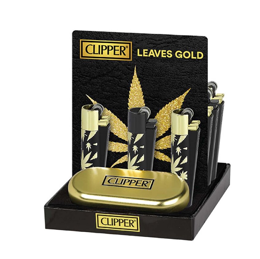 metal by CLIPPER Encendedores LEAVES GOLD