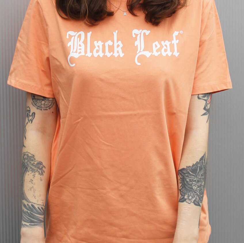 BLACK LEAF Camiseta con Logotipo Peach