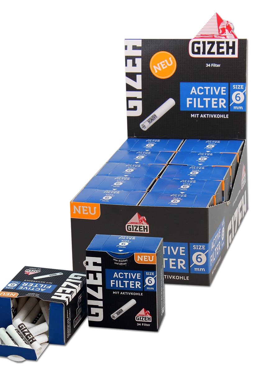 'GIZEH' 'Black' Aktivkohlefilter Slim