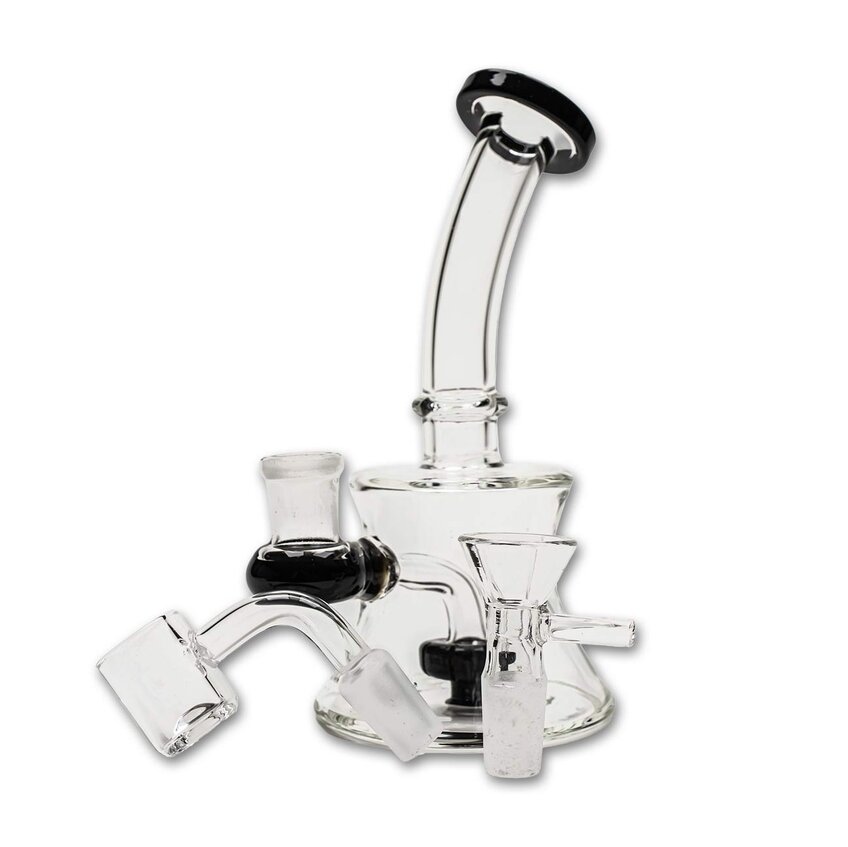 Black Leaf Bubbler de cristal perco BHO y Hierba